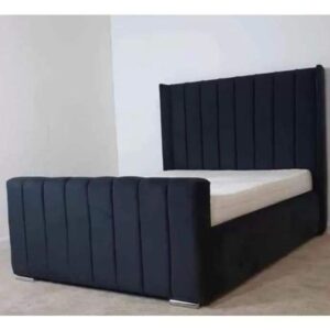 Modern Black Velvet Tufted Bed