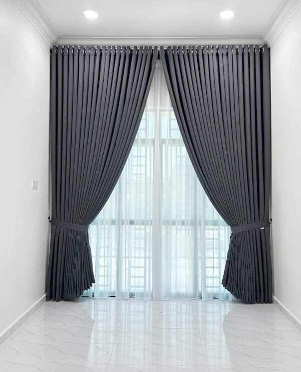 Elegant Pleated Curtain Set with Sheer