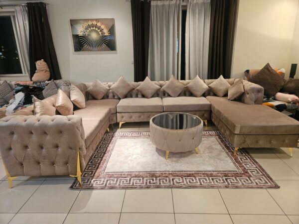 Luxury Velvet Chesterfield Sectional Sofa