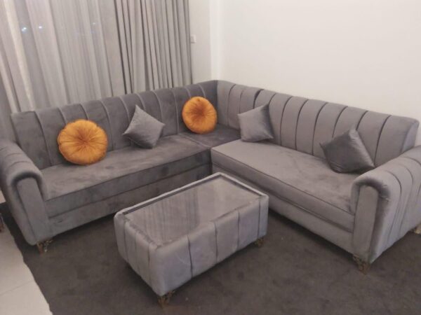 Modern Velvet L-Shaped Sofa